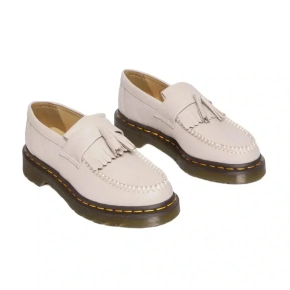 Dr. Martens Adrian Leather Tassle Loafers NWT/NWB | Vintage Taupe - Size 10 - Picture 7 of 14